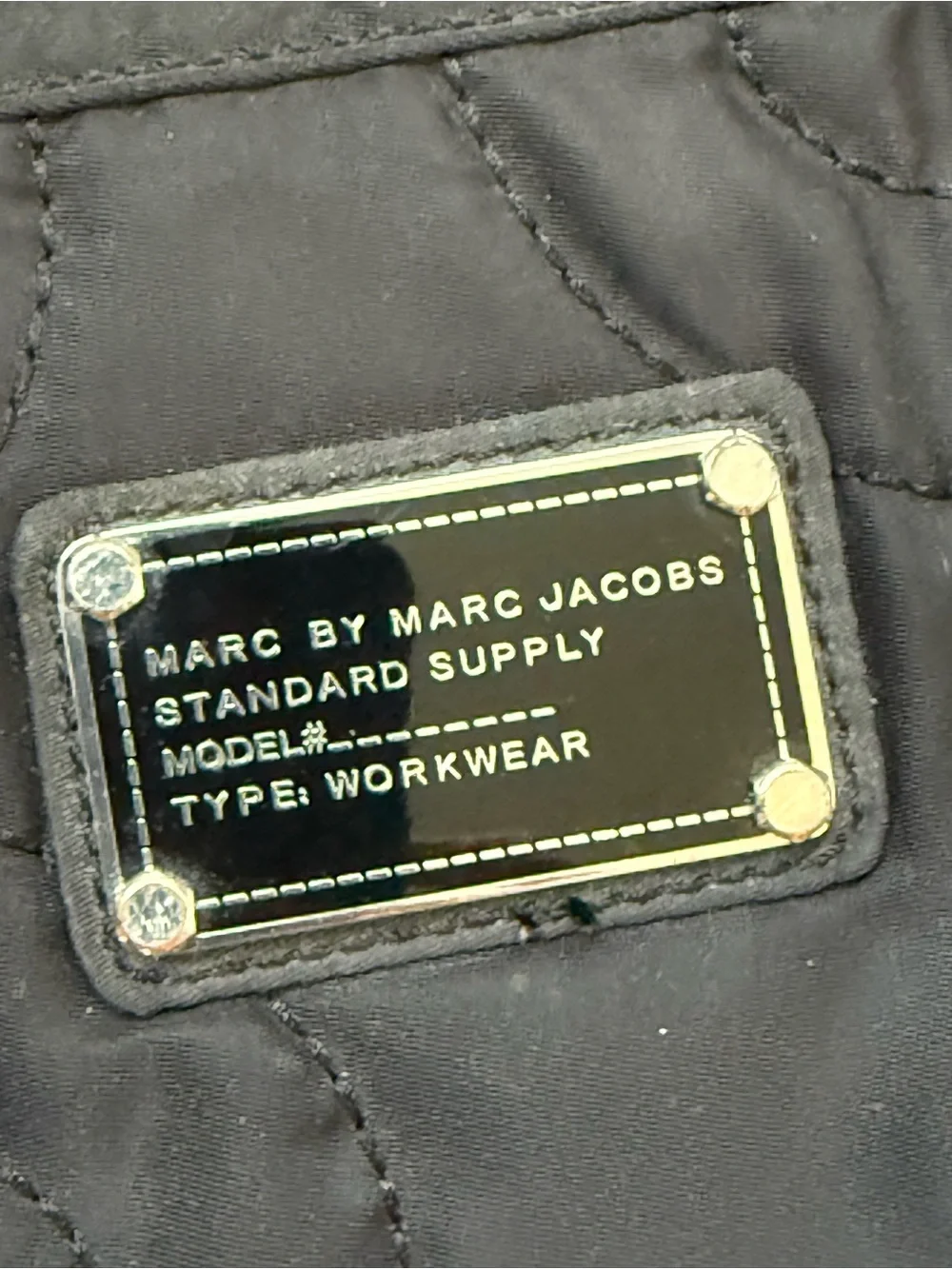 Marc by Marc Jacobs Black Quilted Laptop Bag with Detachable Strap